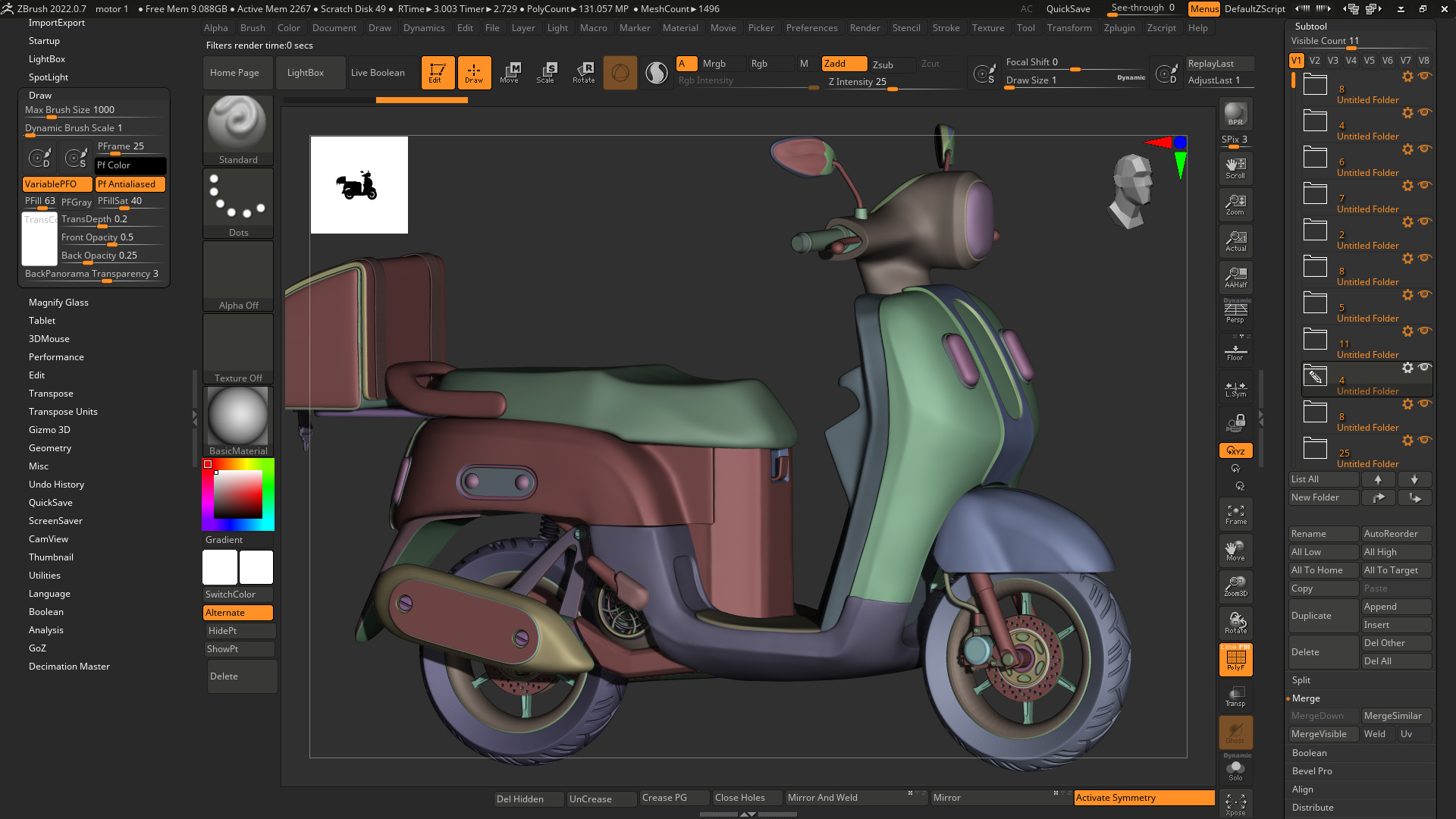 3D Scooter Motorcycle Model 3D print model_8