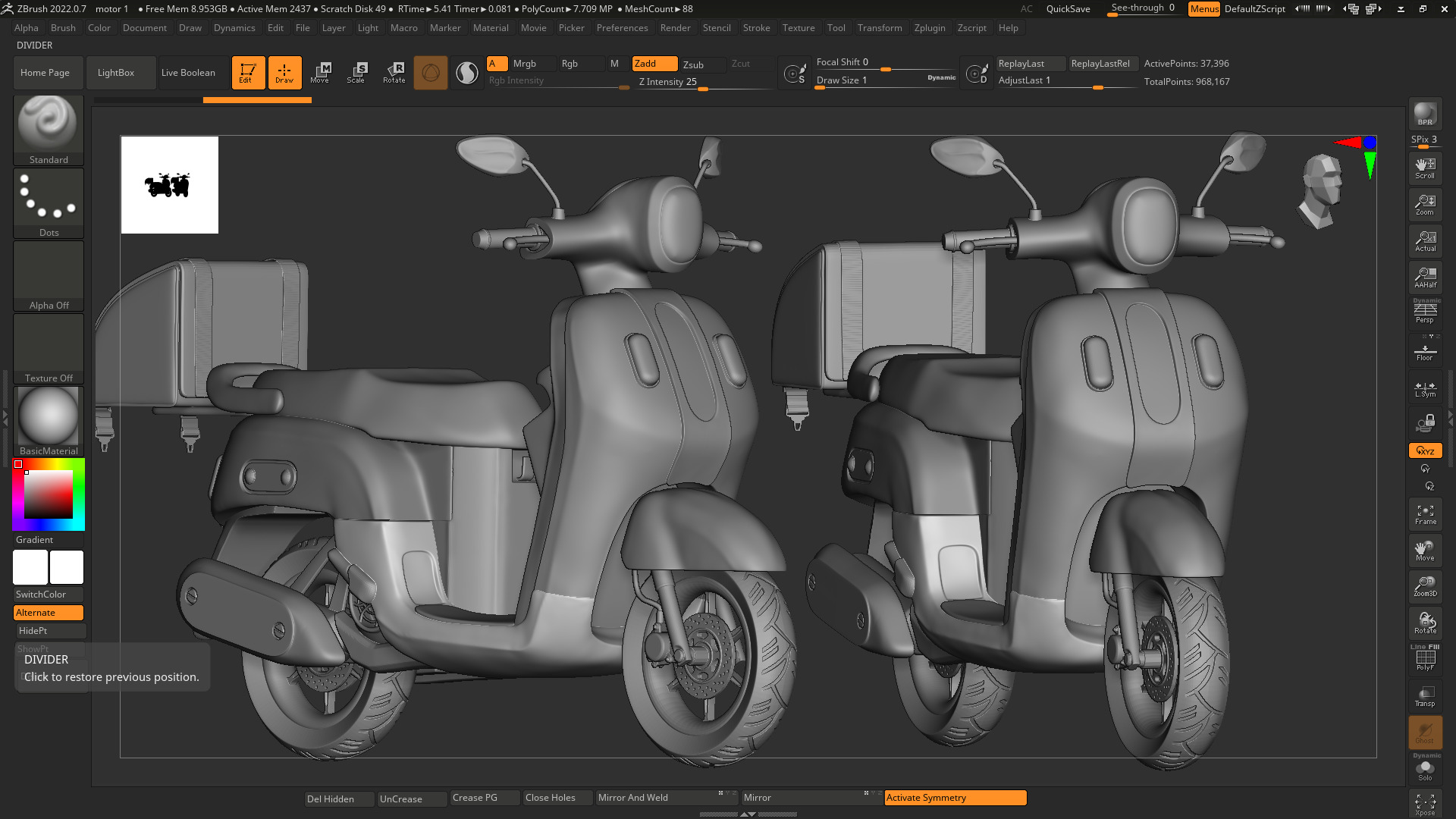 3D Scooter Motorcycle Model 3D print model_10