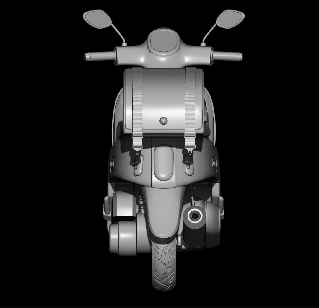 3D Scooter Motorcycle Model 3D print model_2
