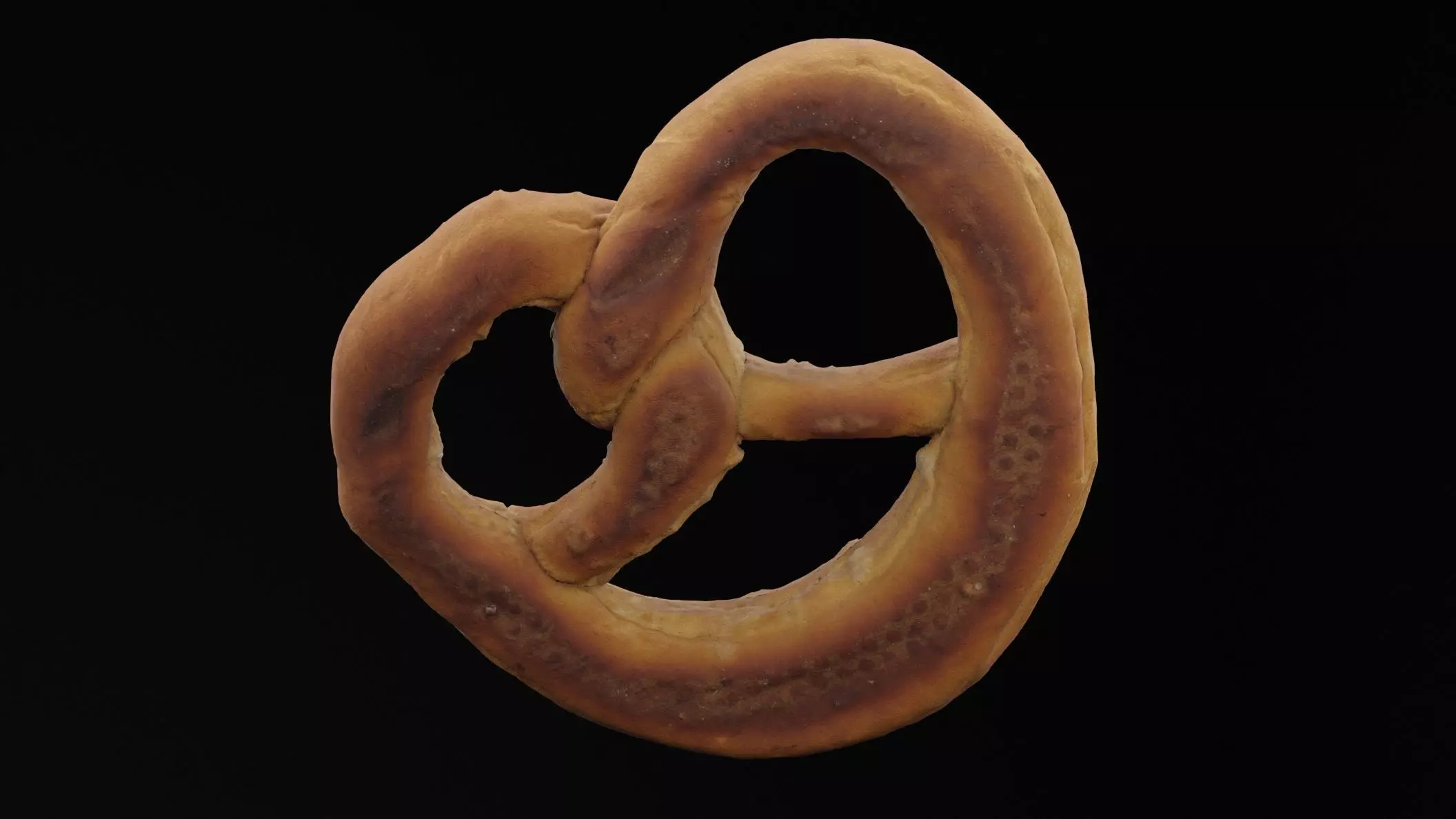 Pretzel Low-poly 3D model_2