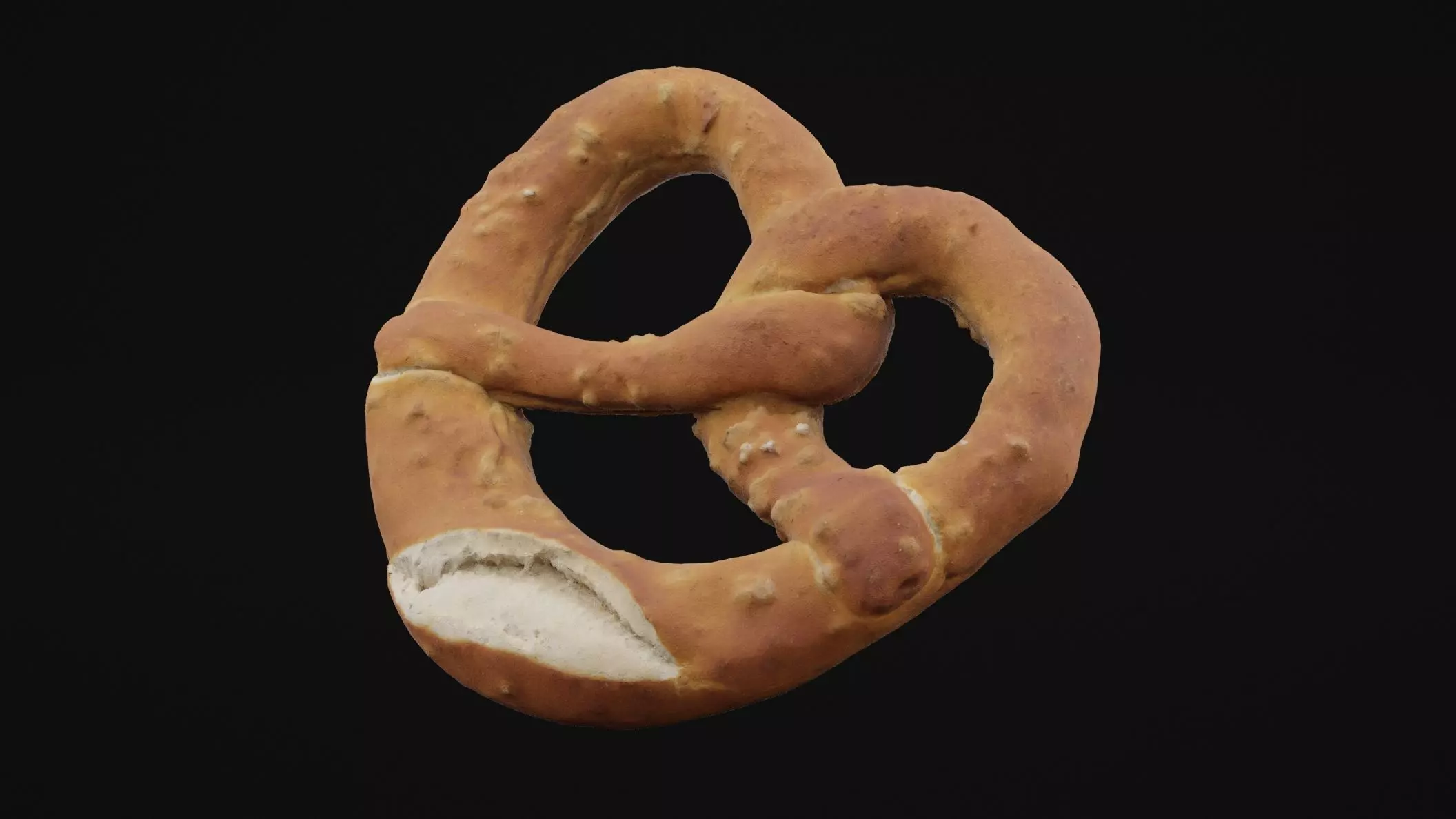 Pretzel Low-poly 3D model_0
