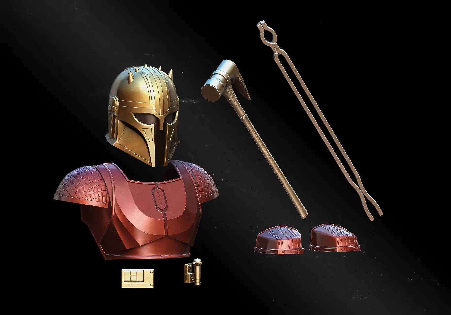 Armorer chest piece 3D print model_1