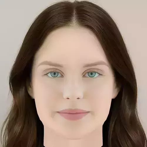 Andrea Heick Gadeberg Head - No Hair - Low poly head for game