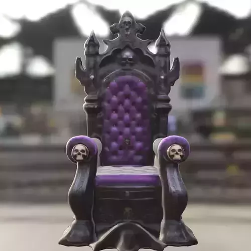 Necro Throne Gothic Skull Royal Chair