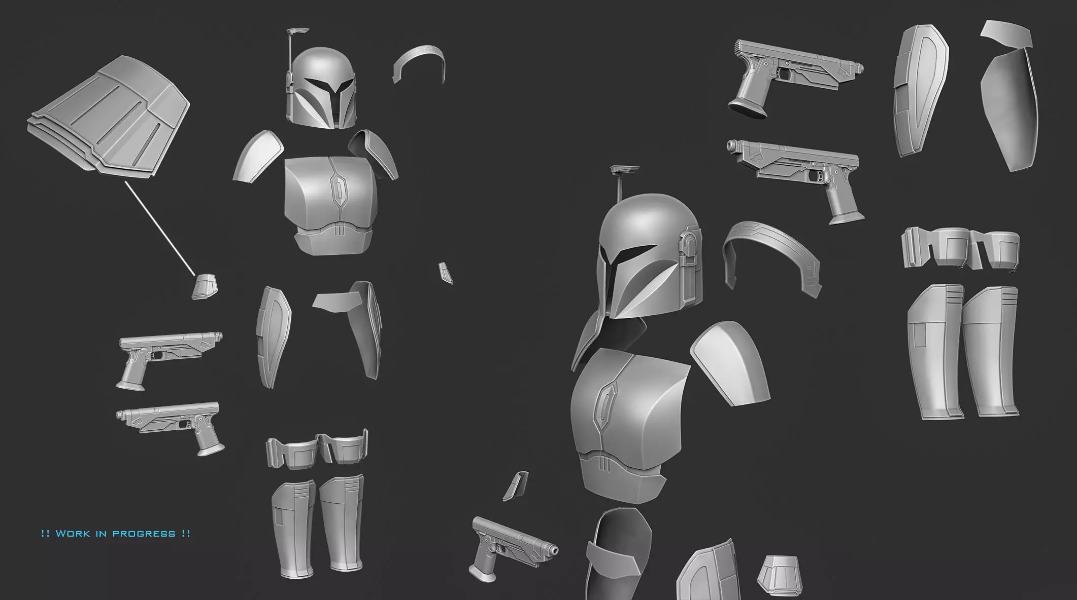 Bo katan armor 3D print model_2