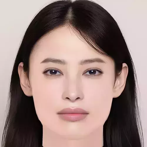 Aya Omasa Head - No Hair - Low poly head for game