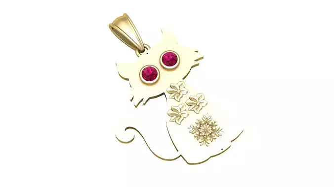 cat pendant3D printable model      