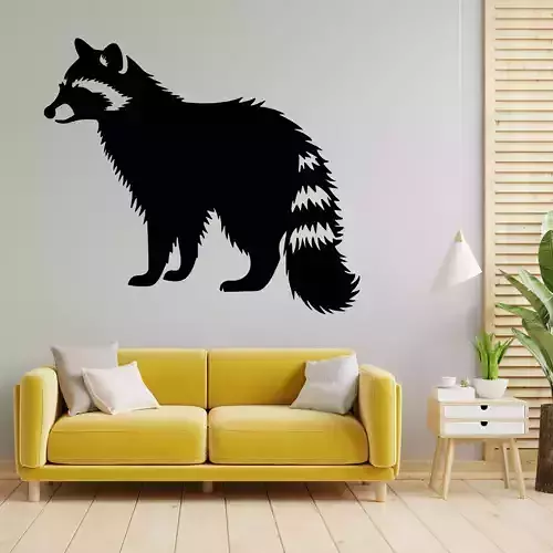 Raccoon Silhouette Wall Art