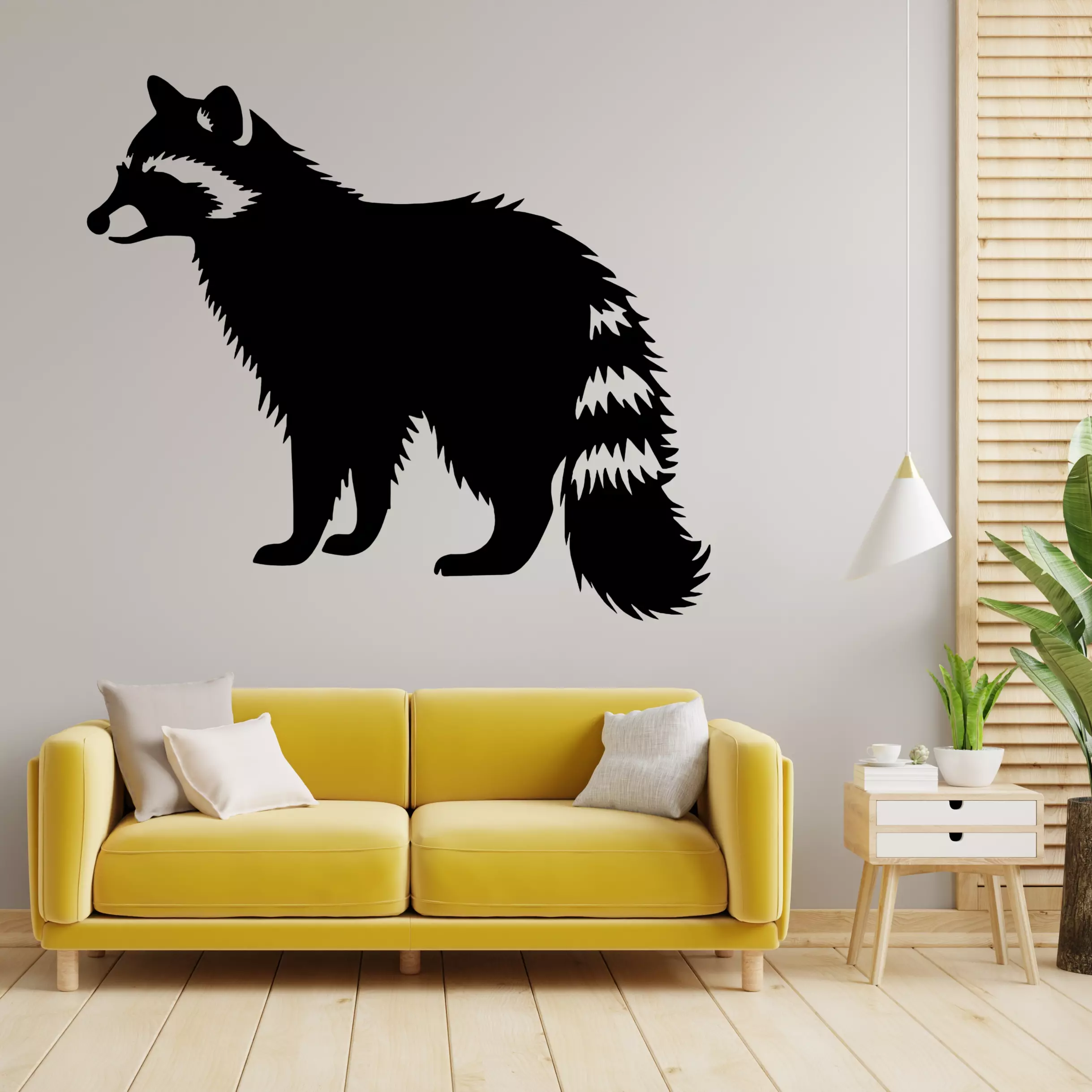 Raccoon Silhouette Wall Art 3D print model