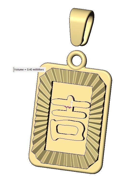 Lucky luck chinese symbol faceted sunrays tag pendant charm 3D print model_15