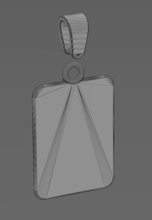 Lucky luck chinese symbol faceted sunrays tag pendant charm 3D print model_14