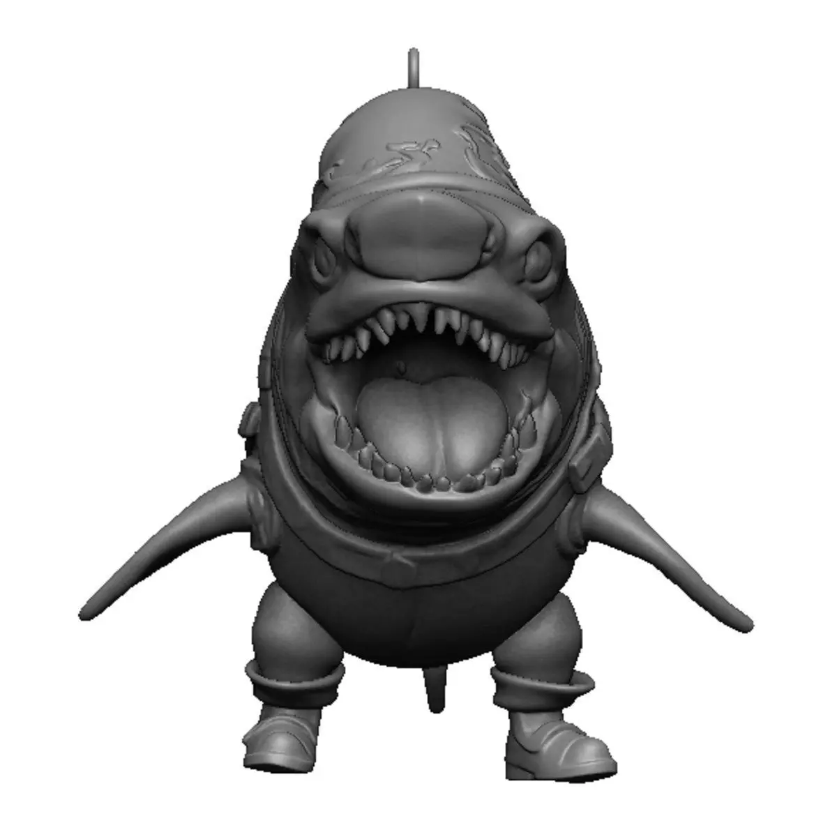 shark pendant 3D print model_0