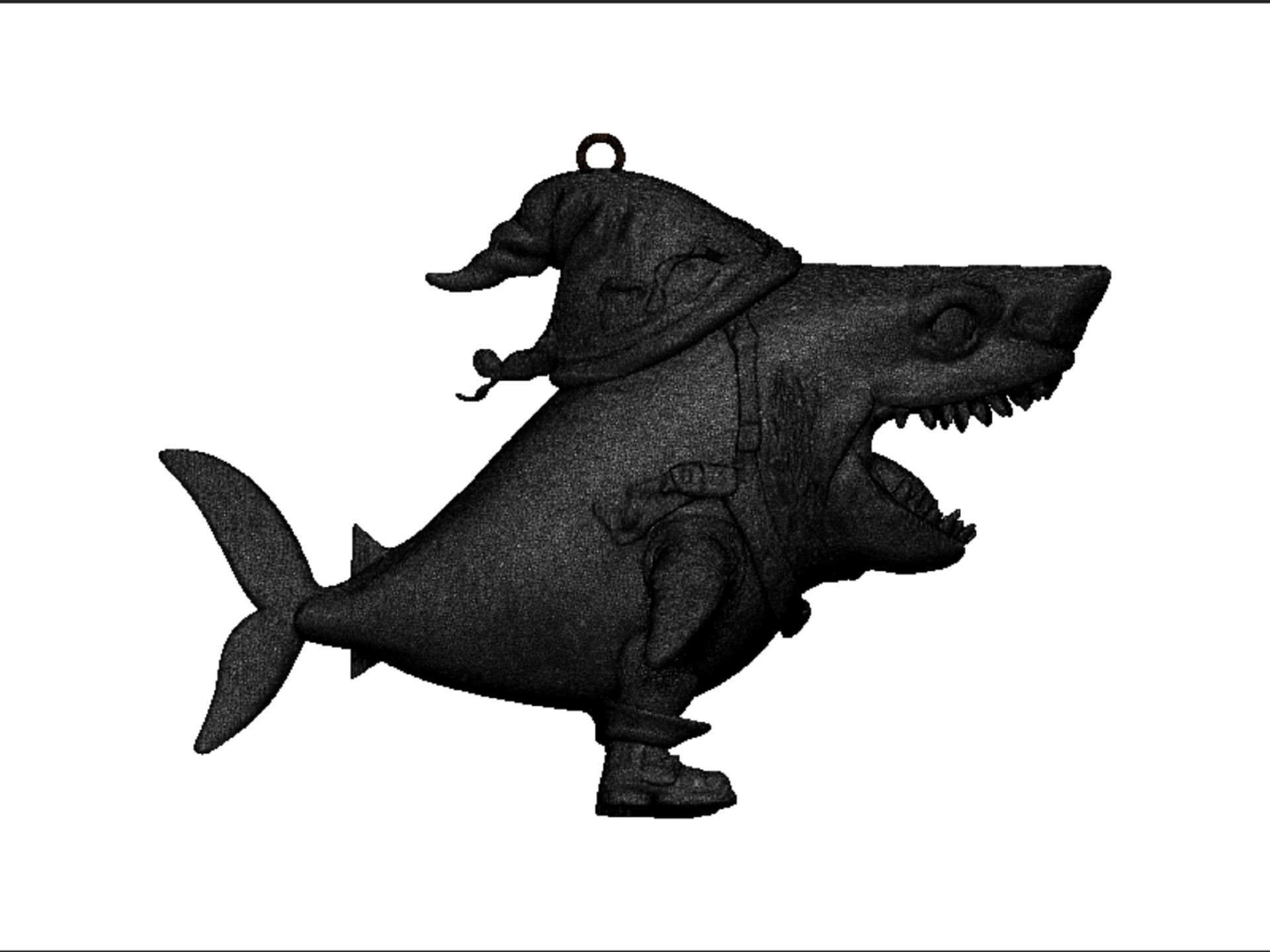 shark pendant 3D print model_11