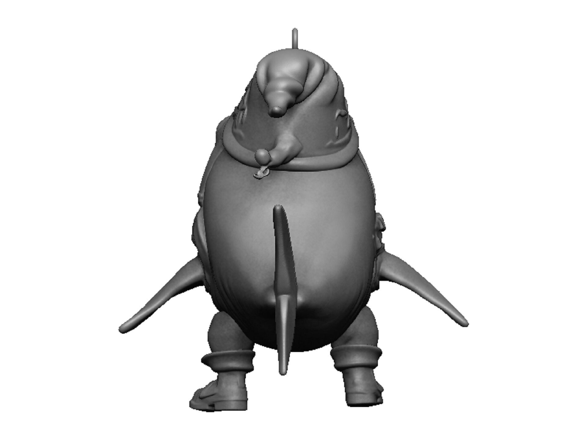 shark pendant 3D print model_2