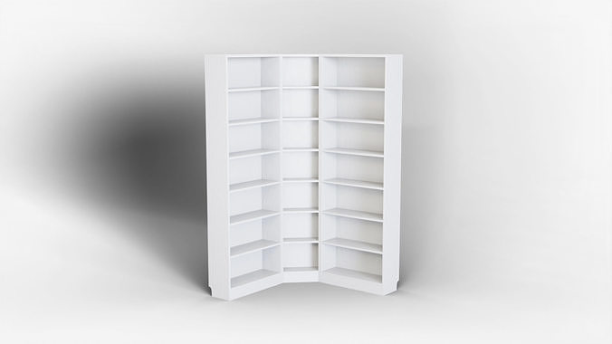 Bookshelf 02 - White Wood 3D model