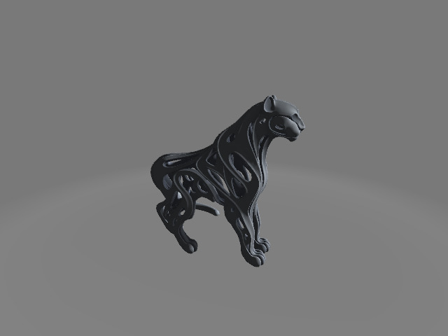 Abstract Hollow Panther Sculpture Modern Artistic Design 3D print model_2