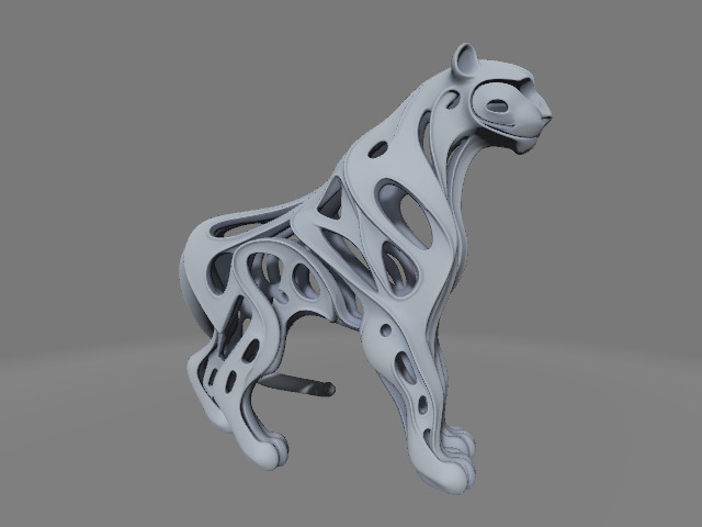 Abstract Hollow Panther Sculpture Modern Artistic Design 3D print model_3