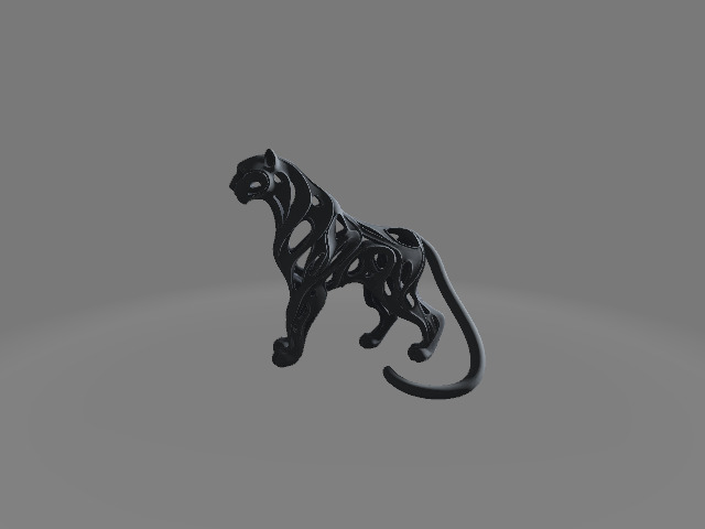 Abstract Hollow Panther Sculpture Modern Artistic Design 3D print model_1
