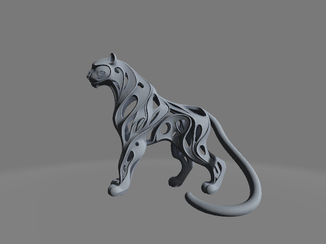 Abstract Hollow Panther Sculpture Modern Artistic Design 3D print model_4