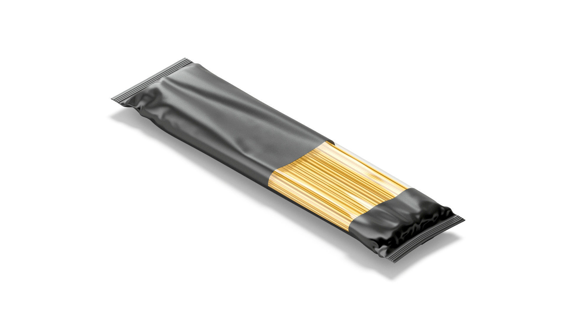Black Spaghetti Pasta Pack - transparent vermicelli tube 3D model_1