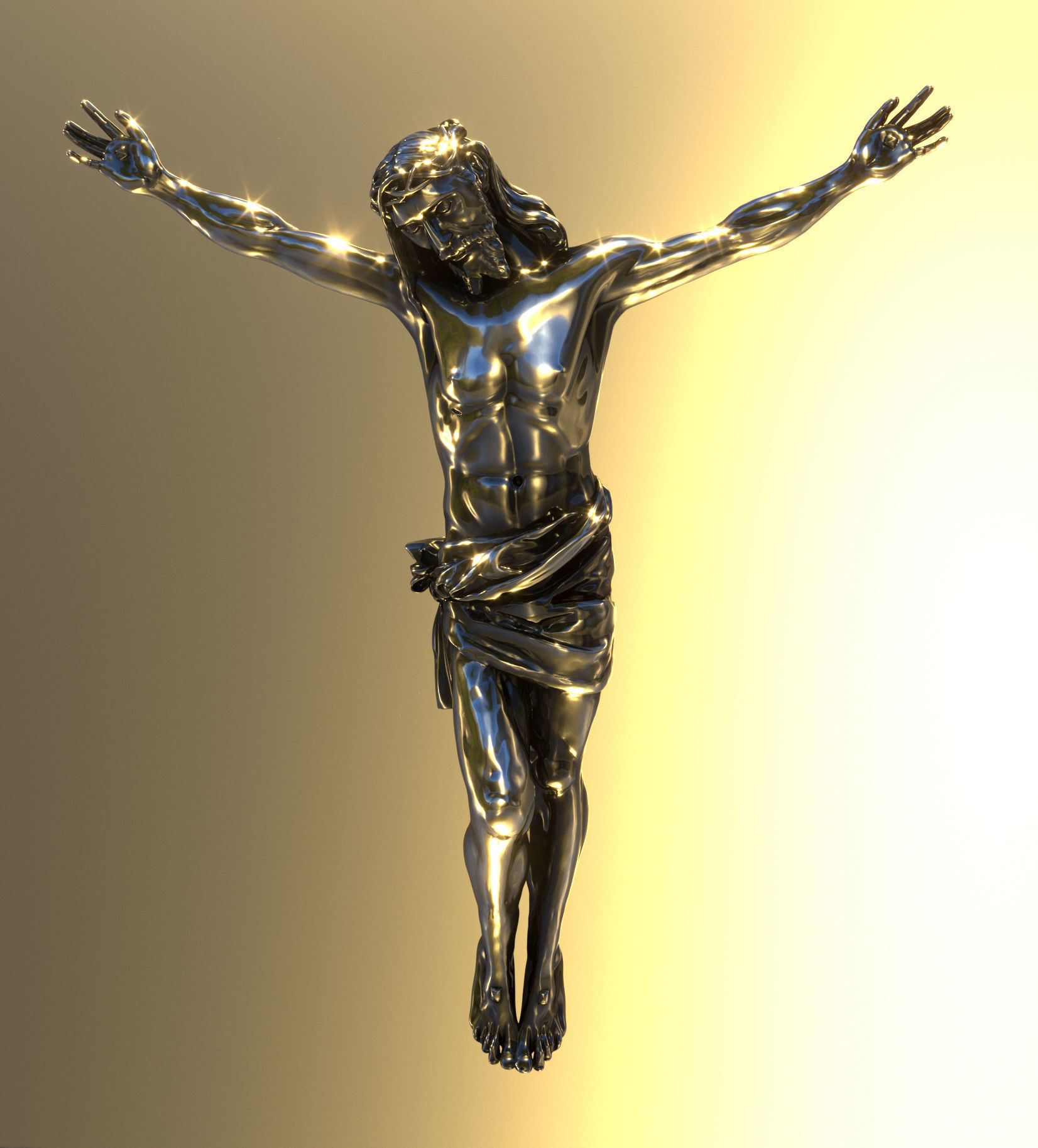 Jesus Christ Crucified 3D print model_2