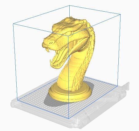 snake head bust 3D print model_10