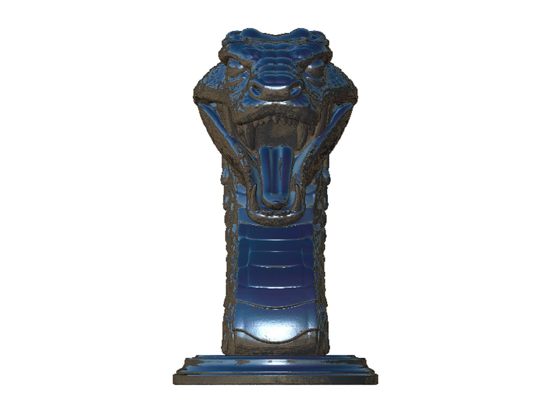 snake head bust 3D print model_7