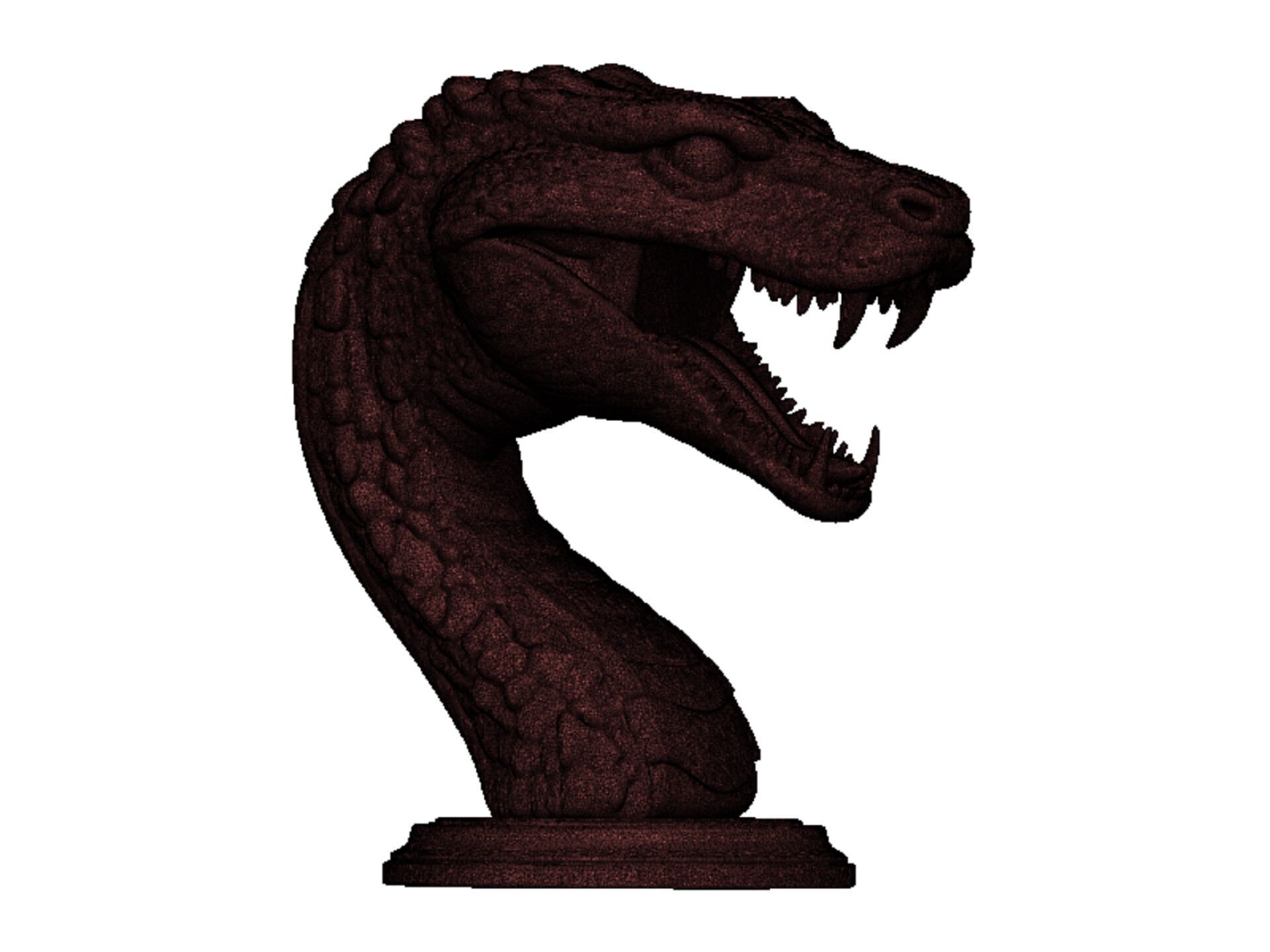 snake head bust 3D print model_11