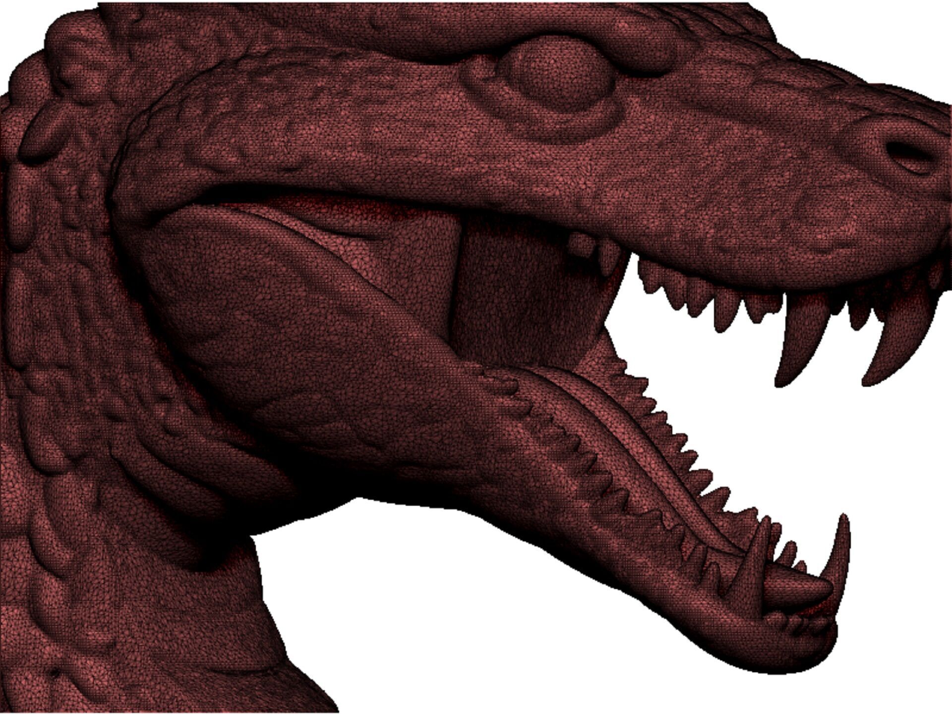 snake head bust 3D print model_12