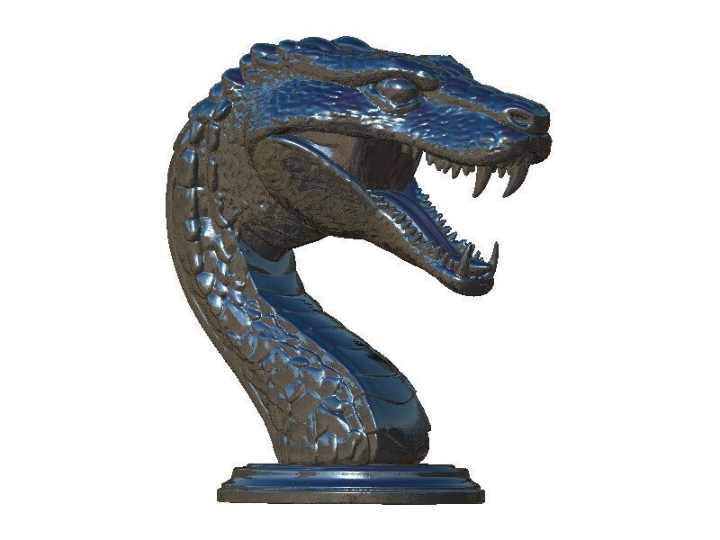 snake head bust 3D print model_8