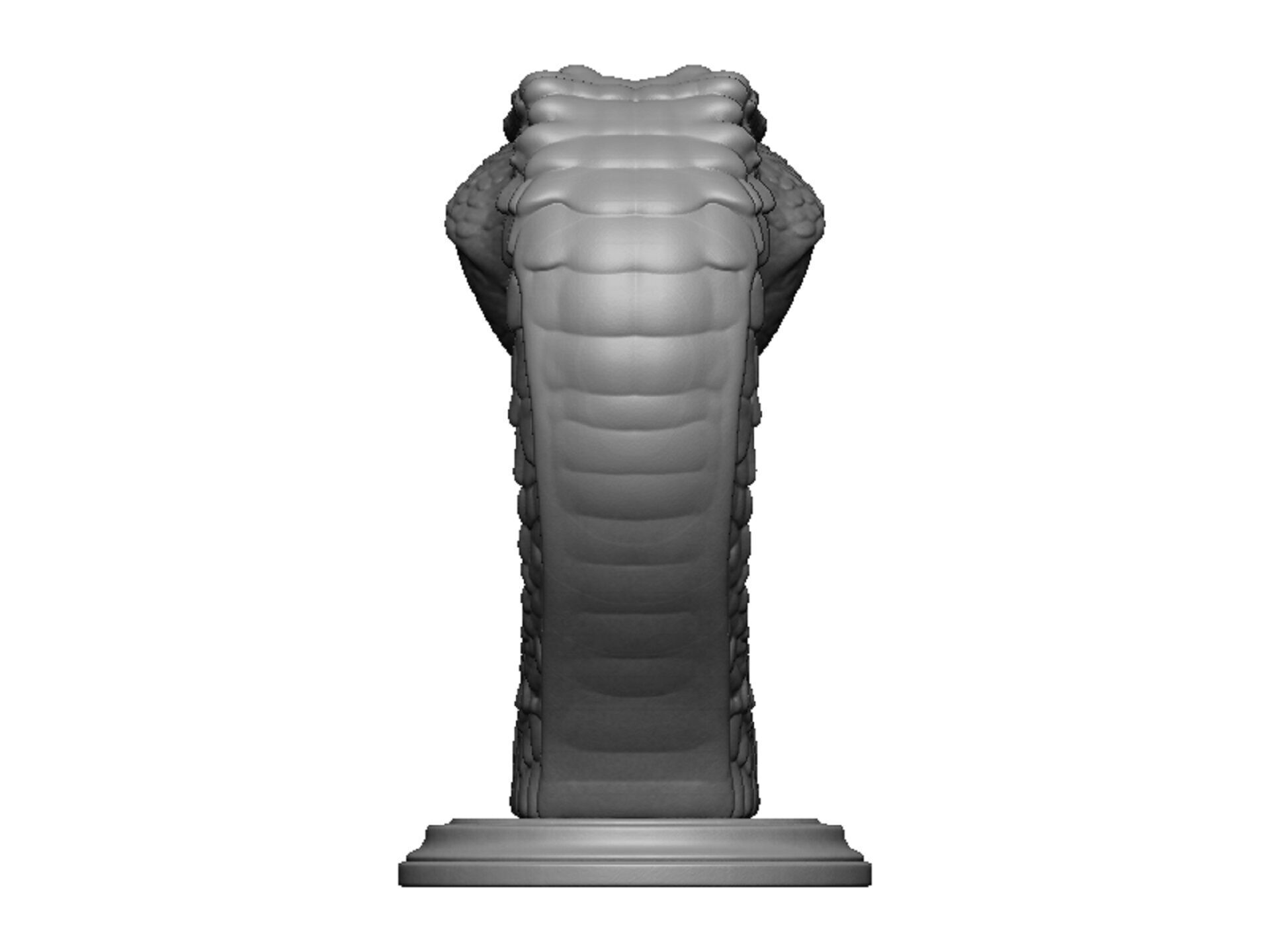 snake head bust 3D print model_4