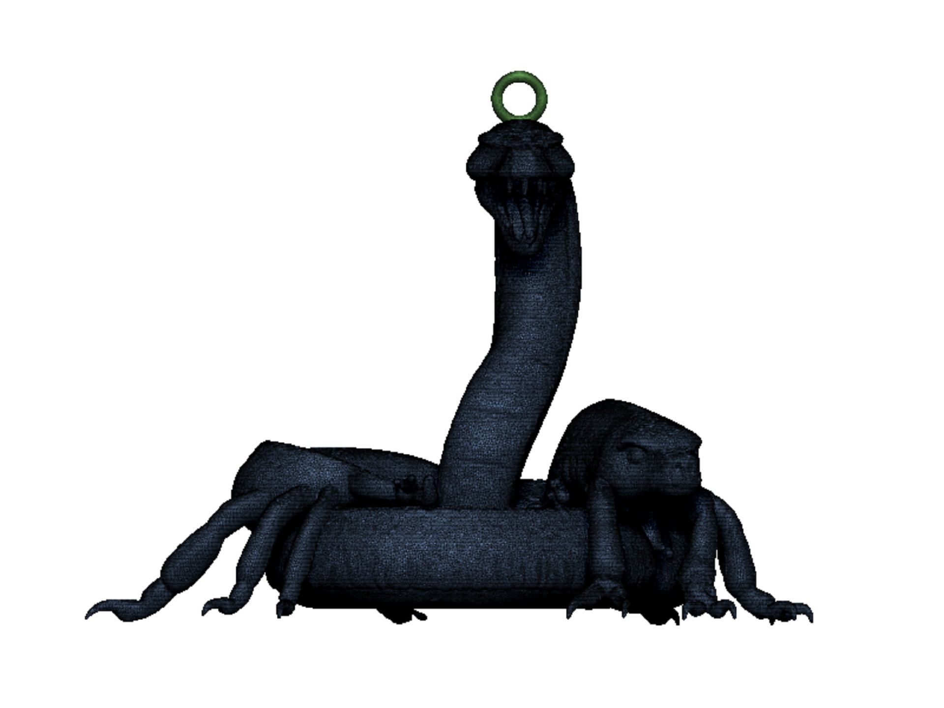 snake pendant 3D print model_9