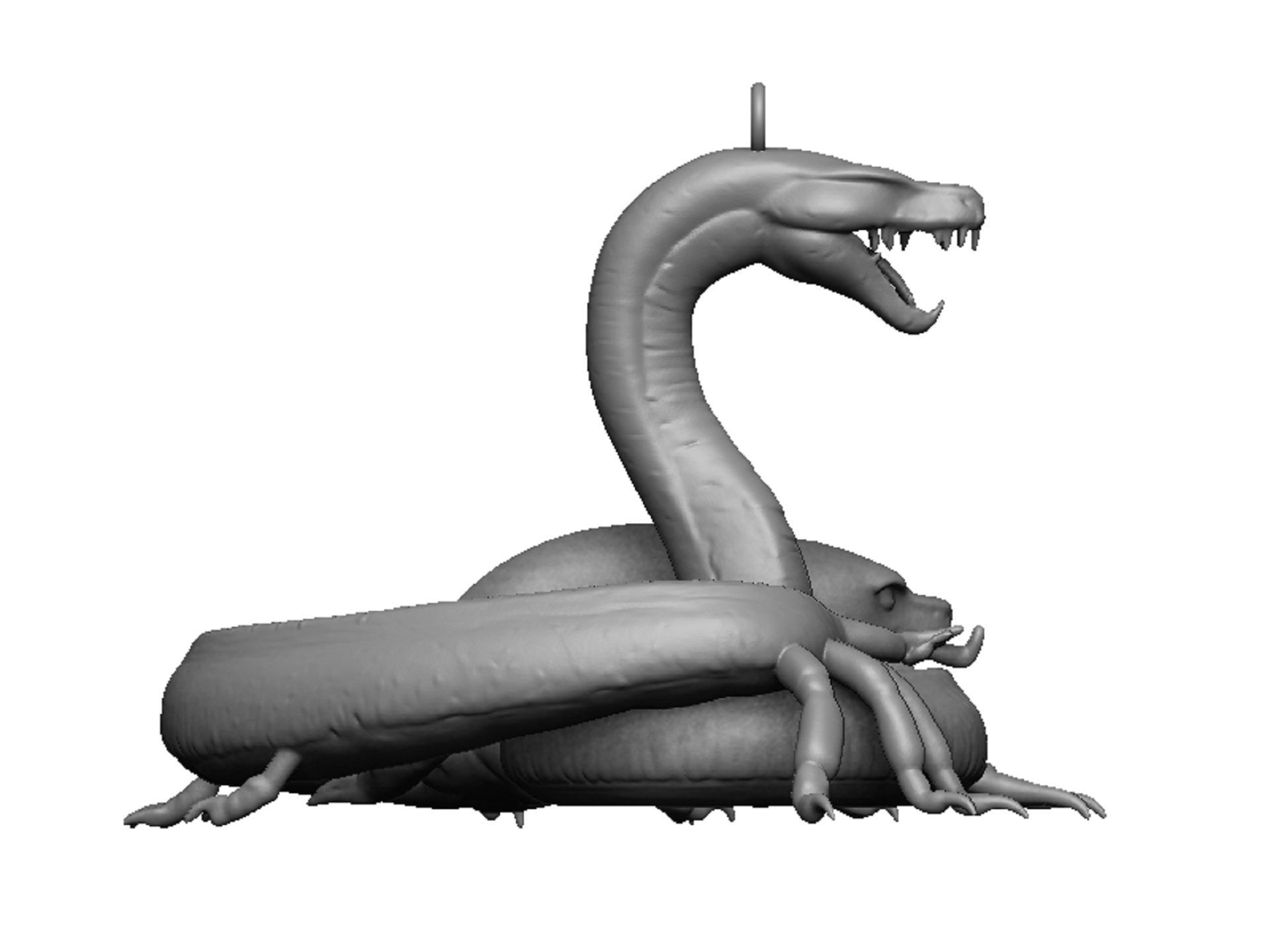 snake pendant 3D print model_1