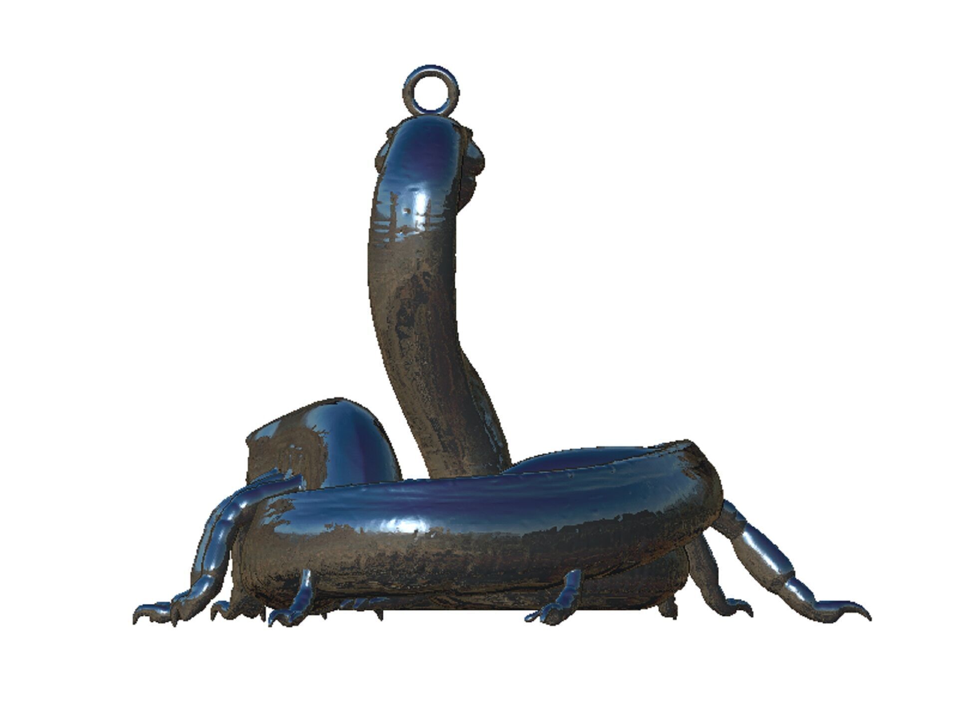 snake pendant 3D print model_6