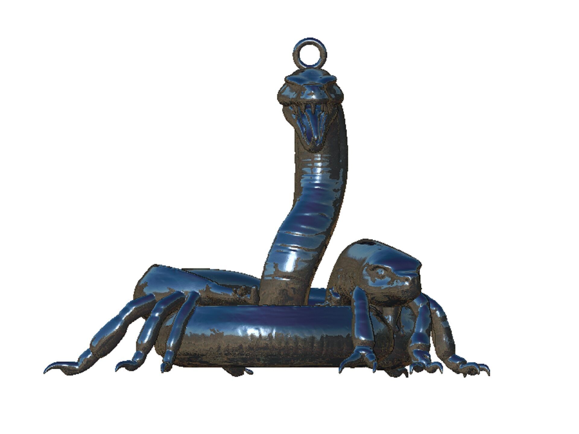 snake pendant 3D print model_4