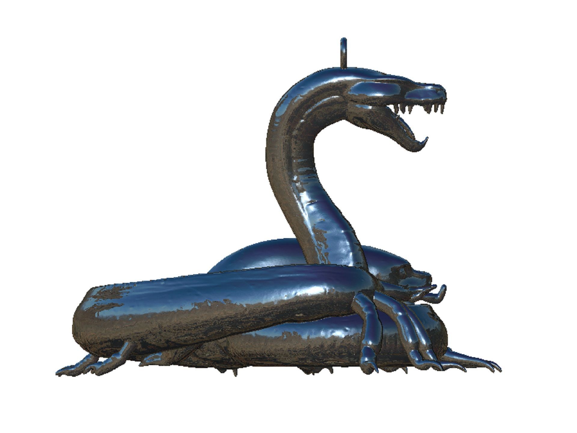 snake pendant 3D print model_5