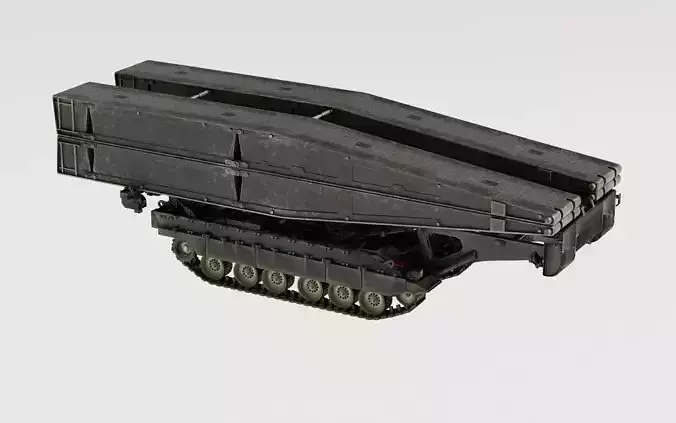 Rigged Armored Vehicle Launched Bridge 3D model