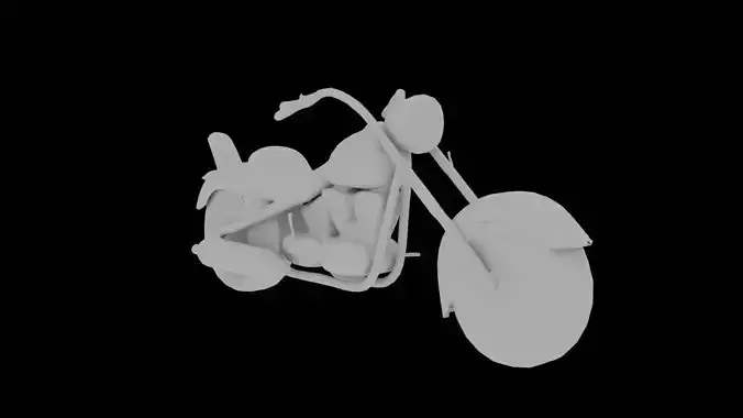 Cartoon Chopper Bike 3d Model Free