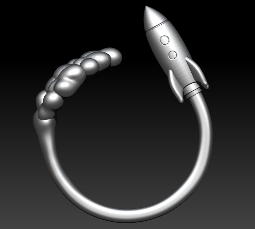 Rocket ring 3D print model_3