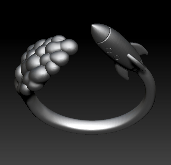 Rocket ring 3D print model_2
