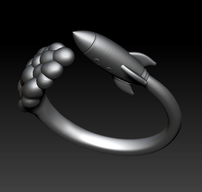 Rocket ring 3D print model_1