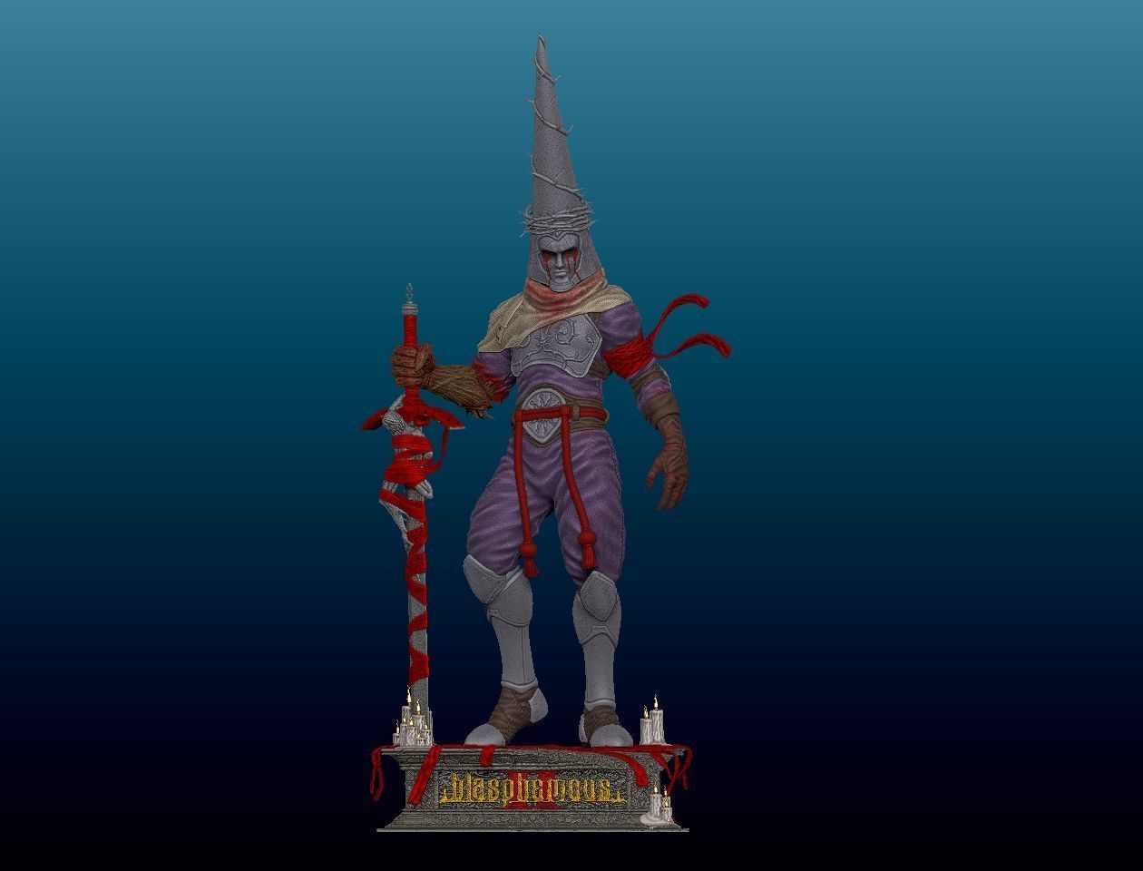 Penitent one Blasphemous 2 Alter Sword 3D print model_4