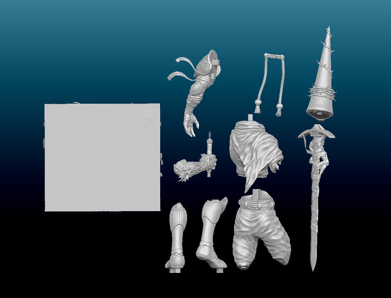 Penitent one Blasphemous 2 Alter Sword 3D print model_9