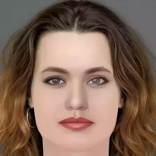 Ella Rumpf Head - No Hair - Low poly head for game Low-poly 3D model