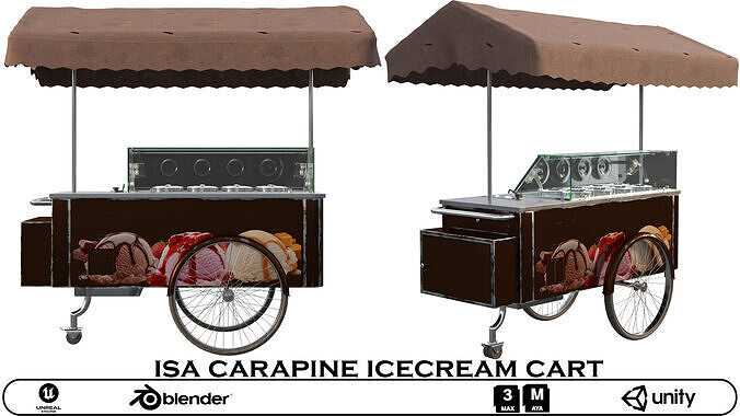 ISA Carapine Ice Cream Cart 3D model