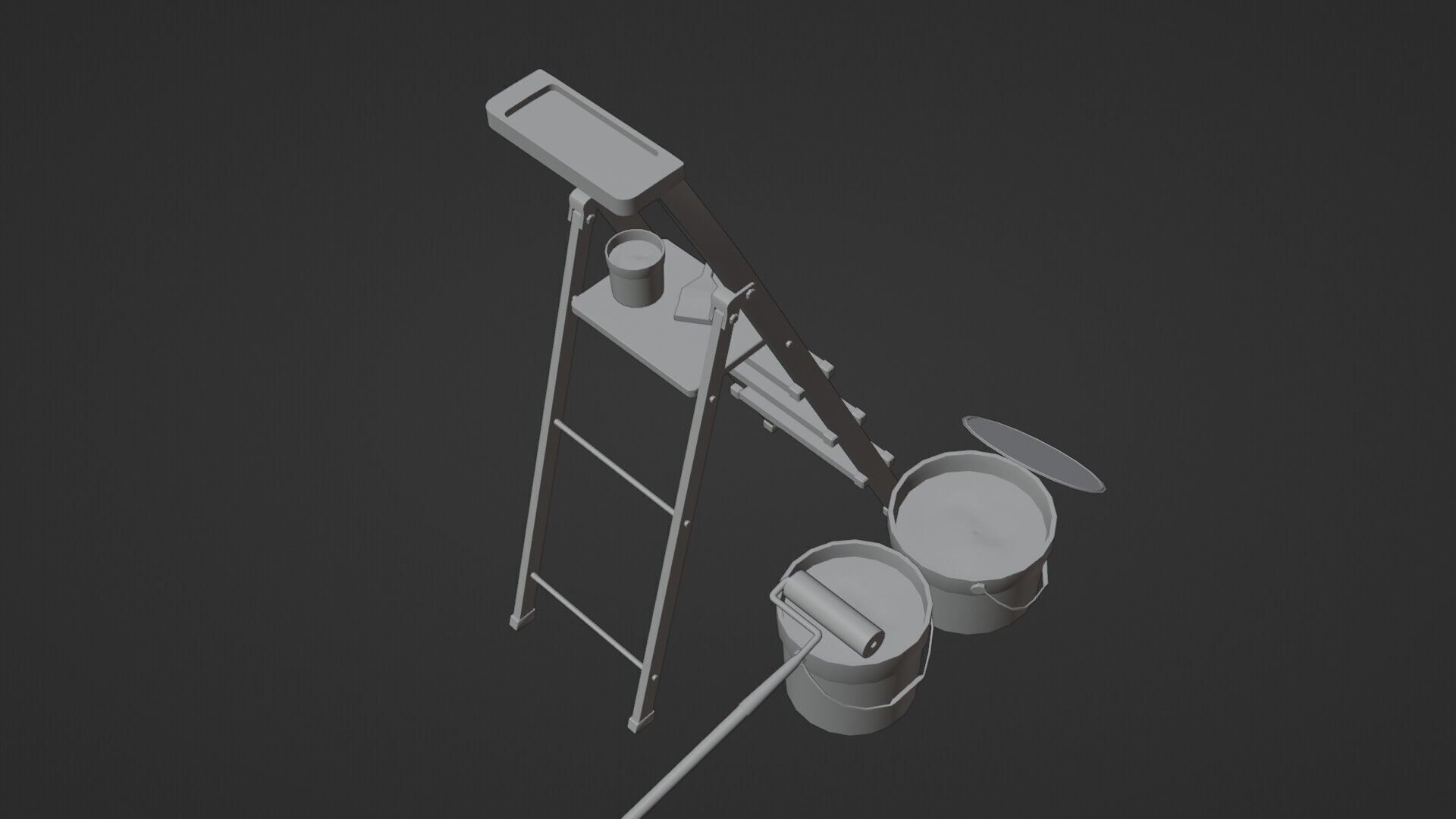 Painters Ladder - Paint Set Low-poly 3D model_19
