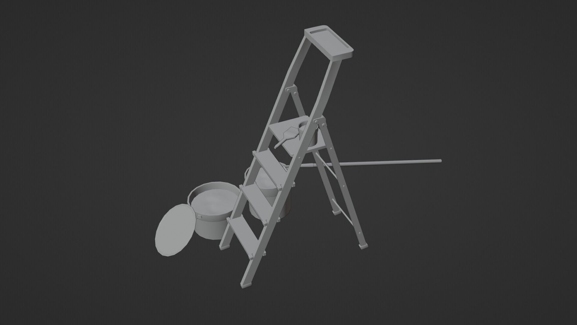 Painters Ladder - Paint Set Low-poly 3D model_18