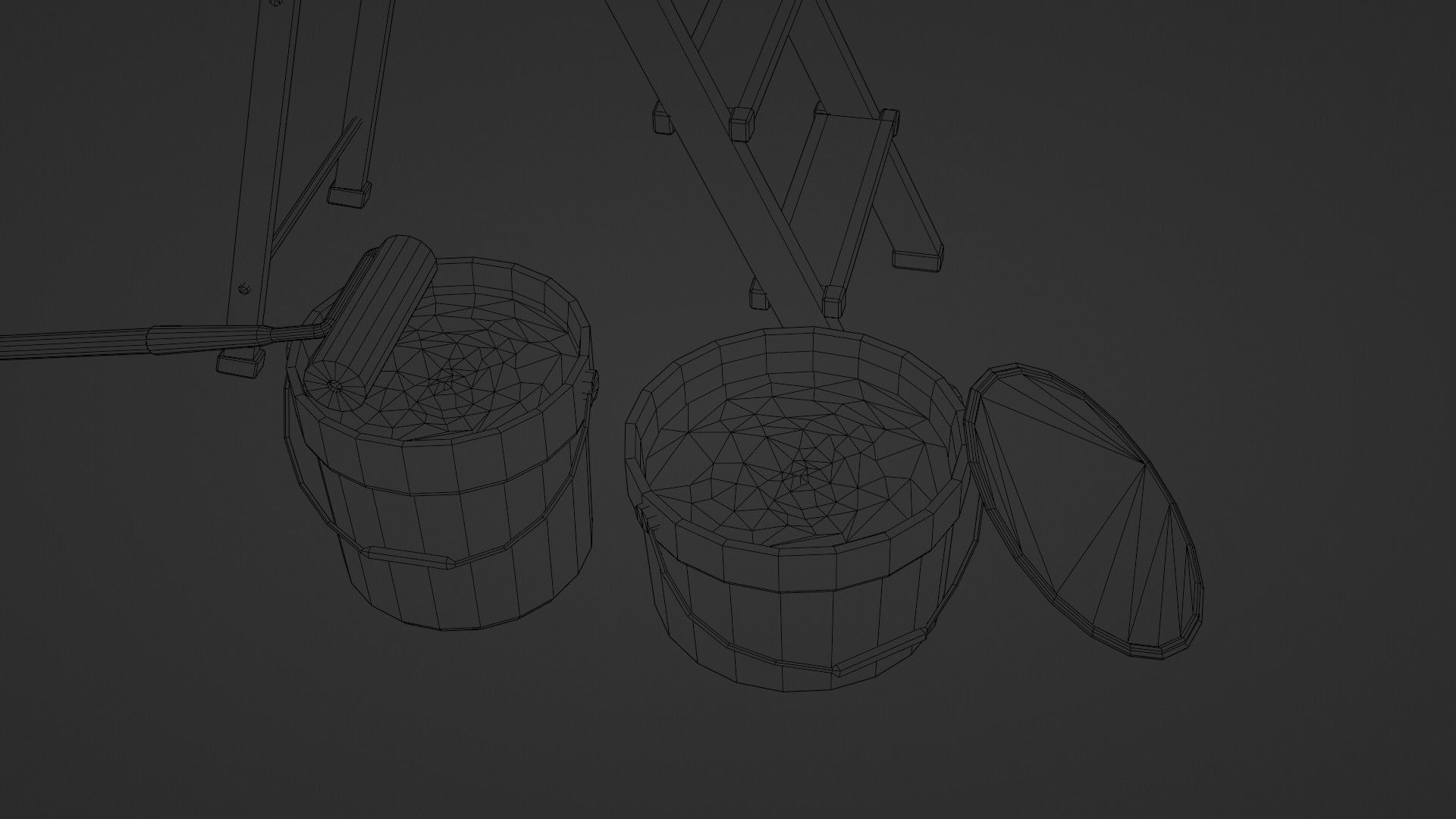 Painters Ladder - Paint Set Low-poly 3D model_20