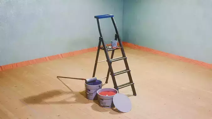Painters Ladder - Paint Set Low-poly 3D model