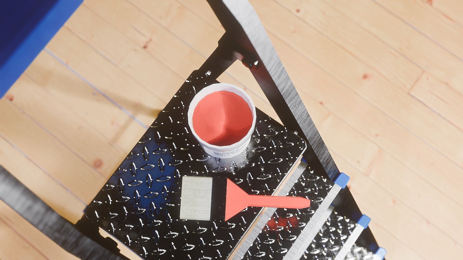 Painters Ladder - Paint Set Low-poly 3D model_12